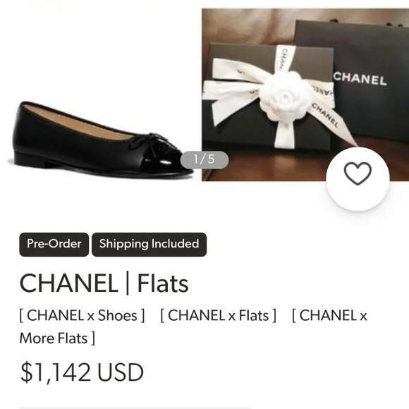 CHANEL Beige and Black Leather Cap-Toe Ballet Flats - Picture 12 of 15